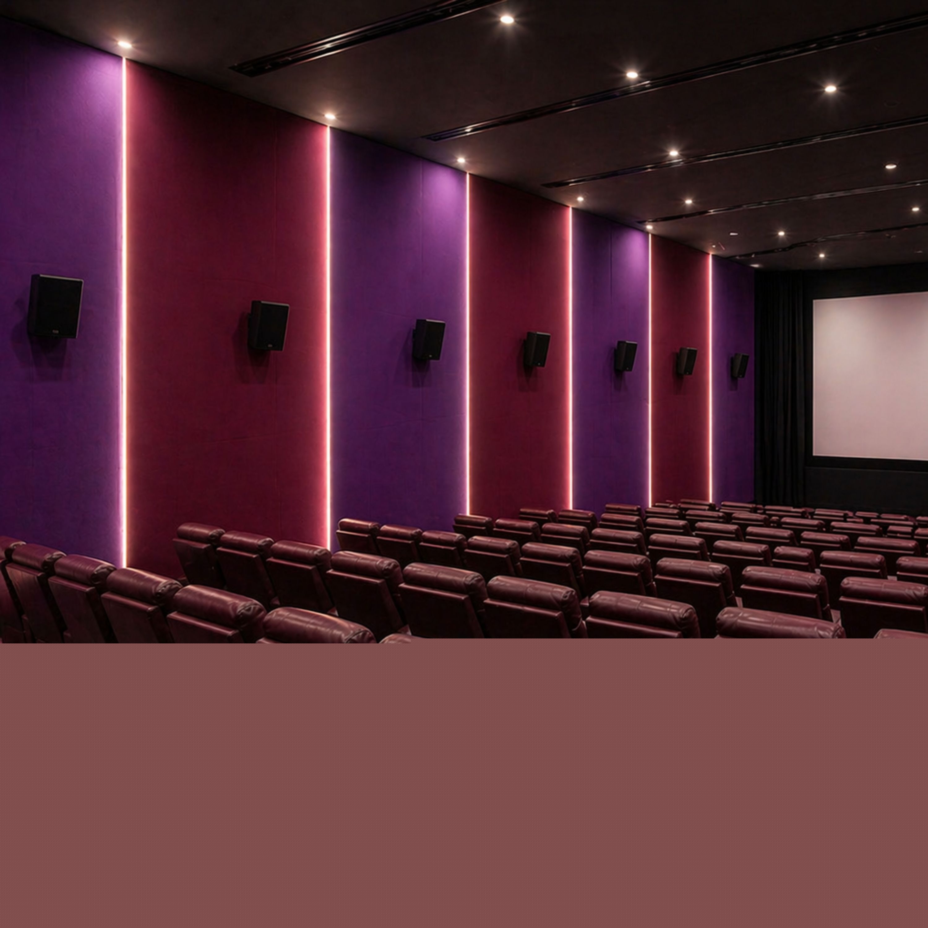 Soundproofing in a multiplex cinema auditorium
