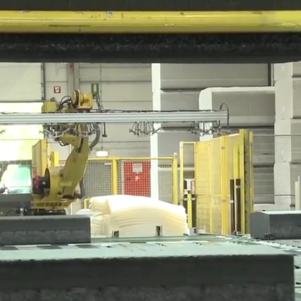 Acoustic foam production line at the MMT Acoustix plant