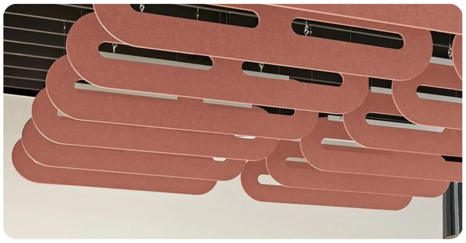 PET acoustic ceiling baffles