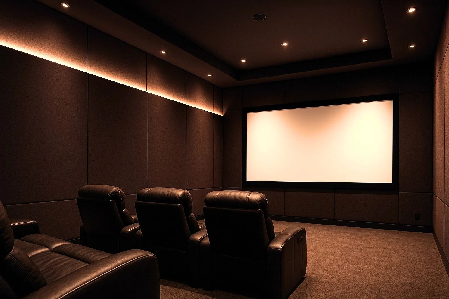 Home theatre acoustic fabric wall panels