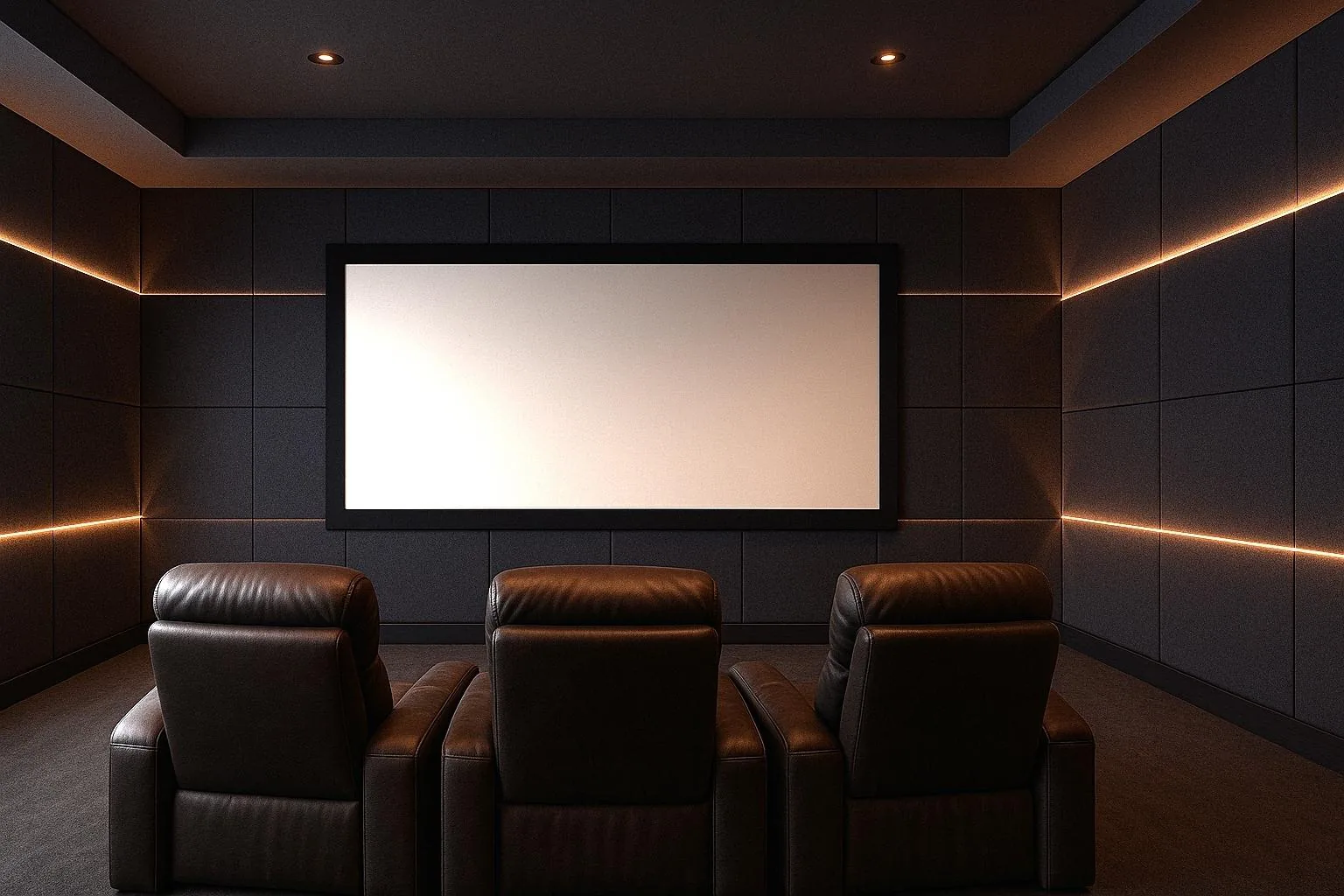 Felt acoustic panels in home theatre