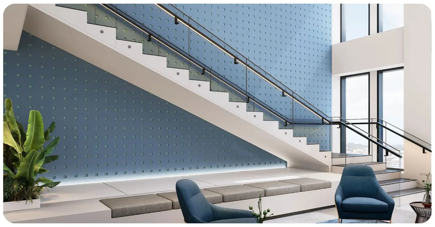 Sequence double layer PET acoustic panels