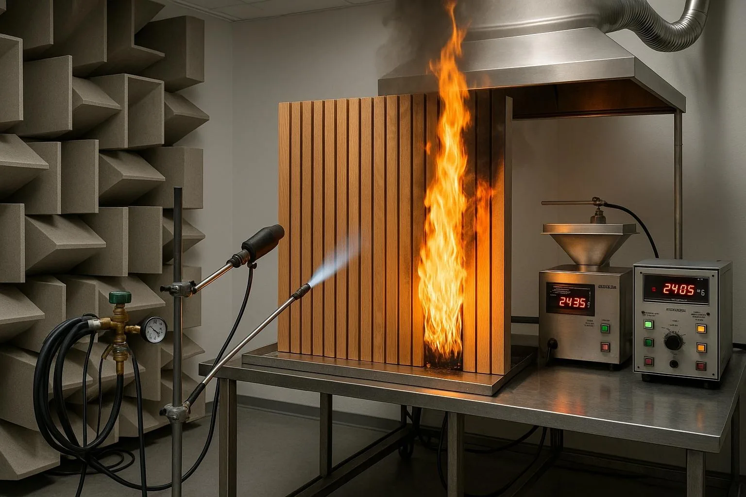 Lab testing of wooden acoustic panels
